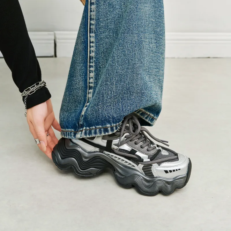MASOOMAKE Breathable Height Increase Chunky Sneakers Women's-23