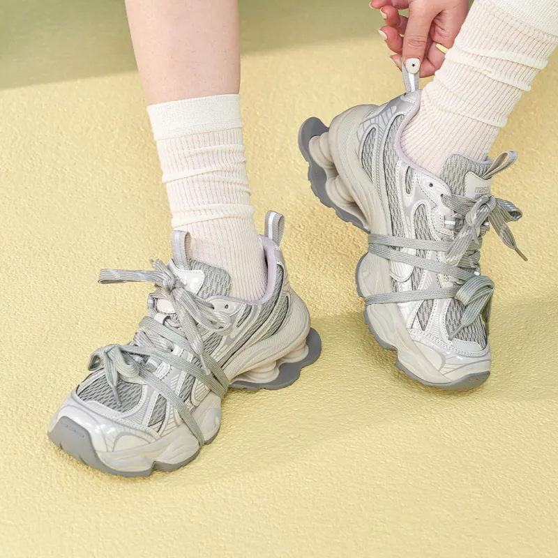 MASOOMAKE Breathable Height Increasing Low Top Chunky Sneakers Women's-6