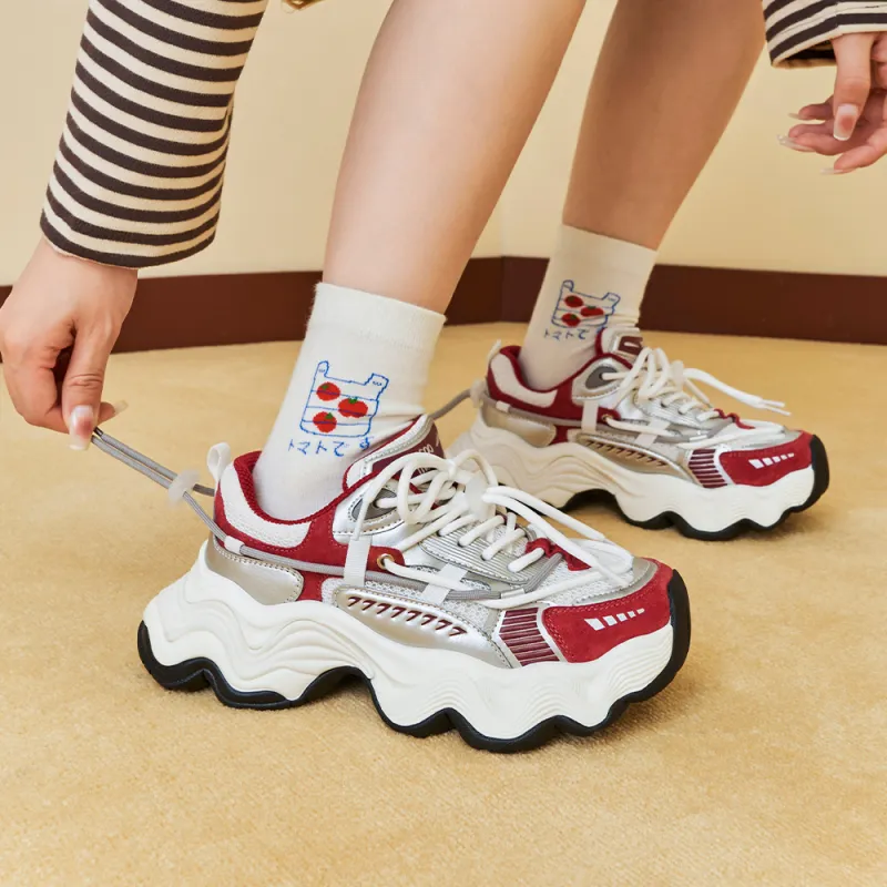 MASOOMAKE Breathable Height Increase Chunky Sneakers Women's-5