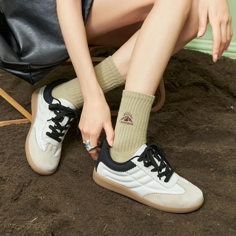 MASOOMAKE German Army Trainers Anti-Slip Wear-Resistant Casual Shoes Women's-14