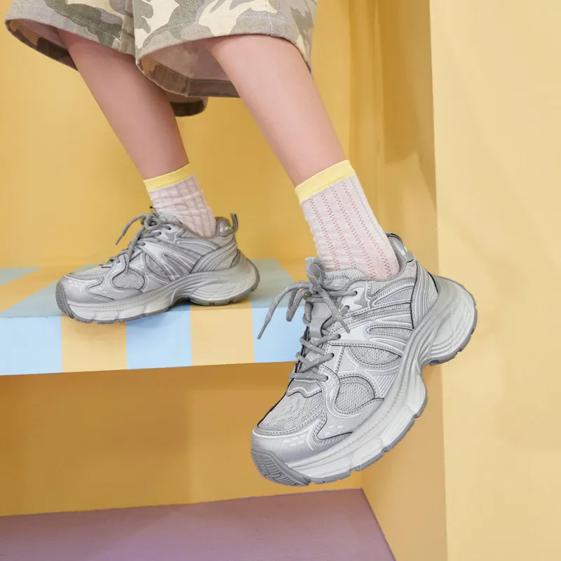MASOOMAKE Breathable Lightweight Height Increasing Low Top Chunky Sneakers Women's-4