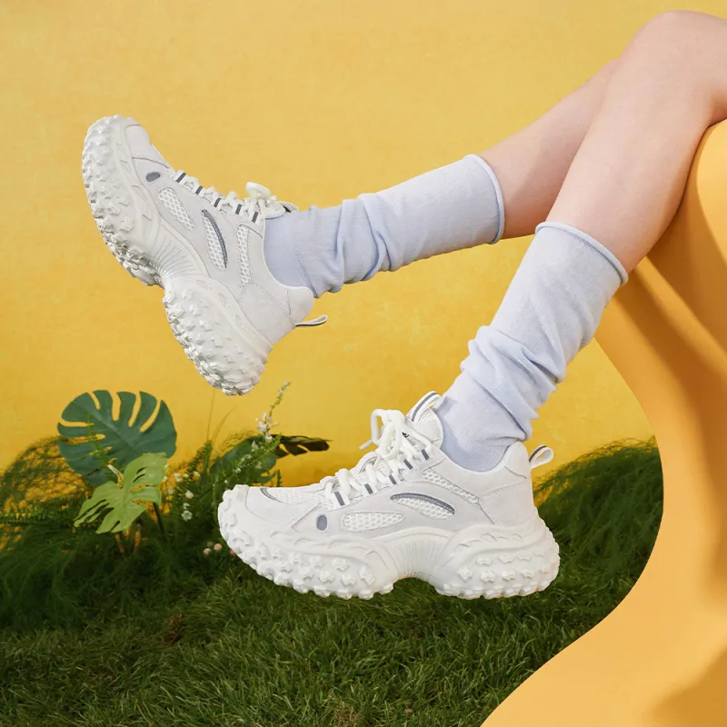MASOOMAKE Breathable Lightweight Height Increasing Low Top Chunky Sneakers Women's-6