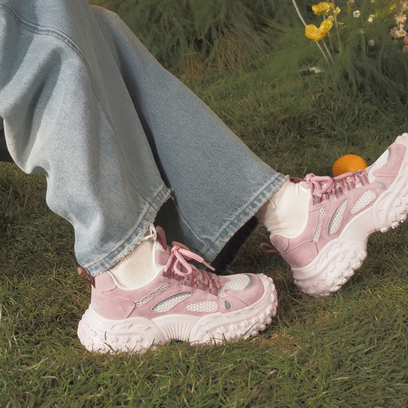 MASOOMAKE Breathable Lightweight Height Increasing Low Top Chunky Sneakers Women's-12