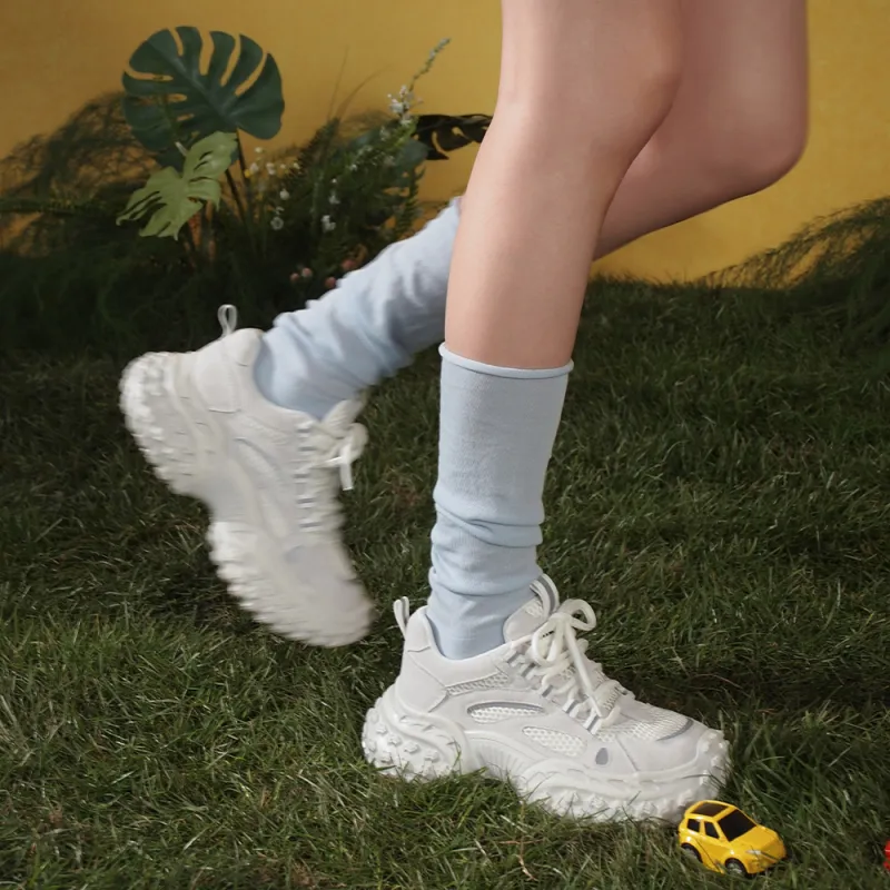 MASOOMAKE Breathable Lightweight Height Increasing Low Top Chunky Sneakers Women's-5