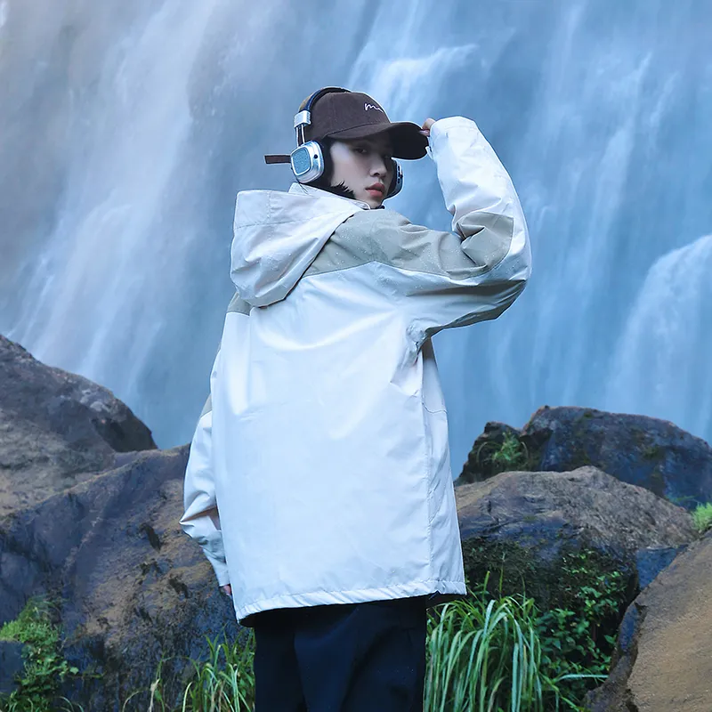 Feiyue Water-Resistant Windproof Warm Water-Repellent Cold-Resistant Windbreaker Jacket Unisex-17