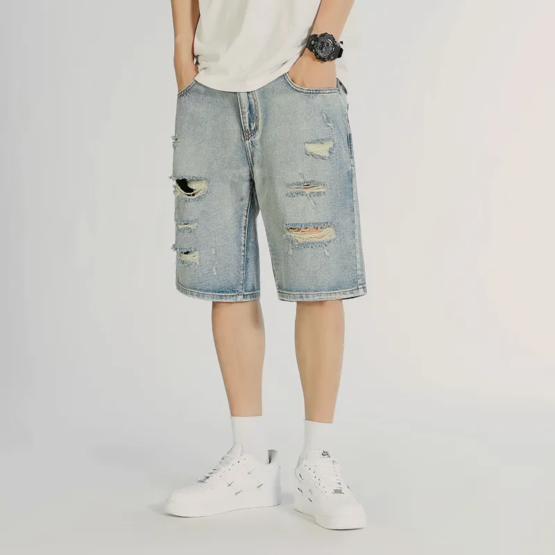 MAISON VINSON Denim Shorts Unisex Light Blue-4