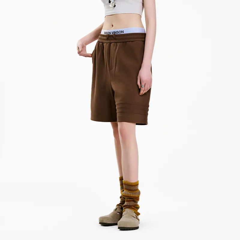 MAISON VINSON Solid Color Sports Casual Shorts Unisex-14