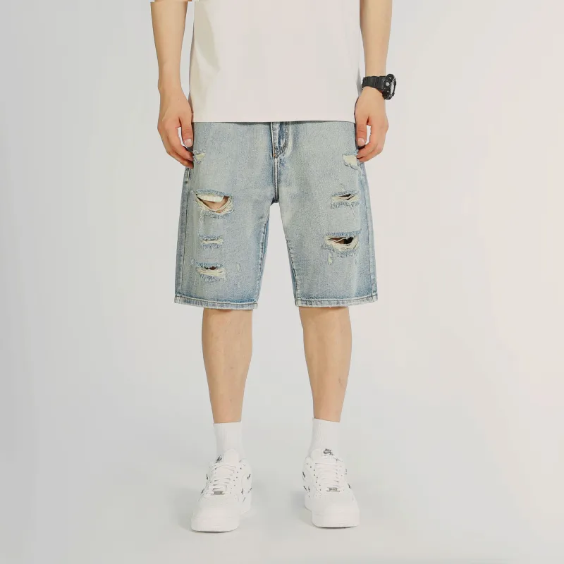 MAISON VINSON Denim Shorts Unisex Light Blue-2