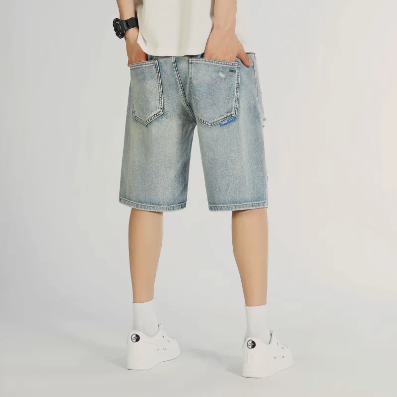 MAISON VINSON Denim Shorts Unisex Light Blue-5