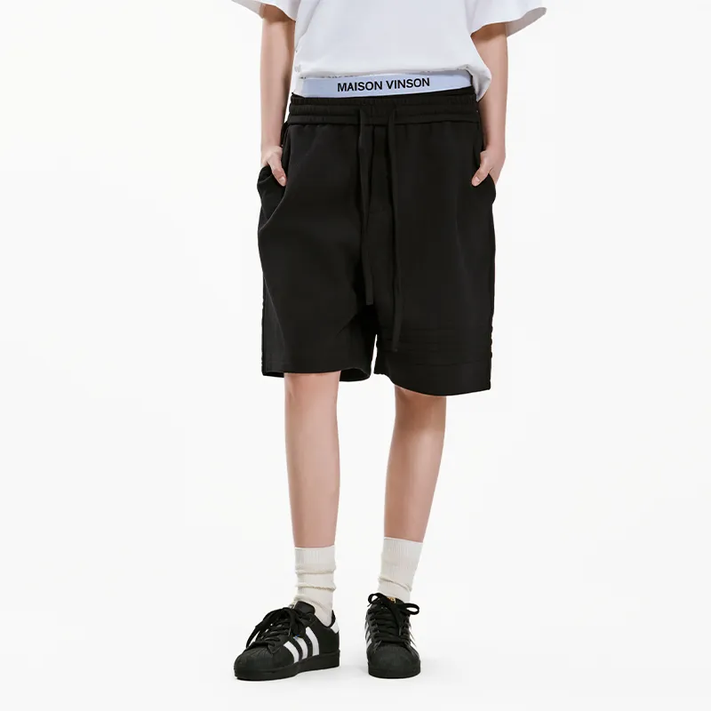 MAISON VINSON Solid Color Sports Casual Shorts Unisex-25