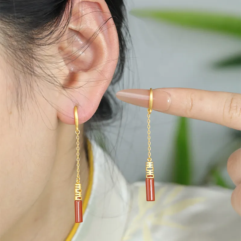 Heng Tai Jewelry Agate Earrings Women's-4