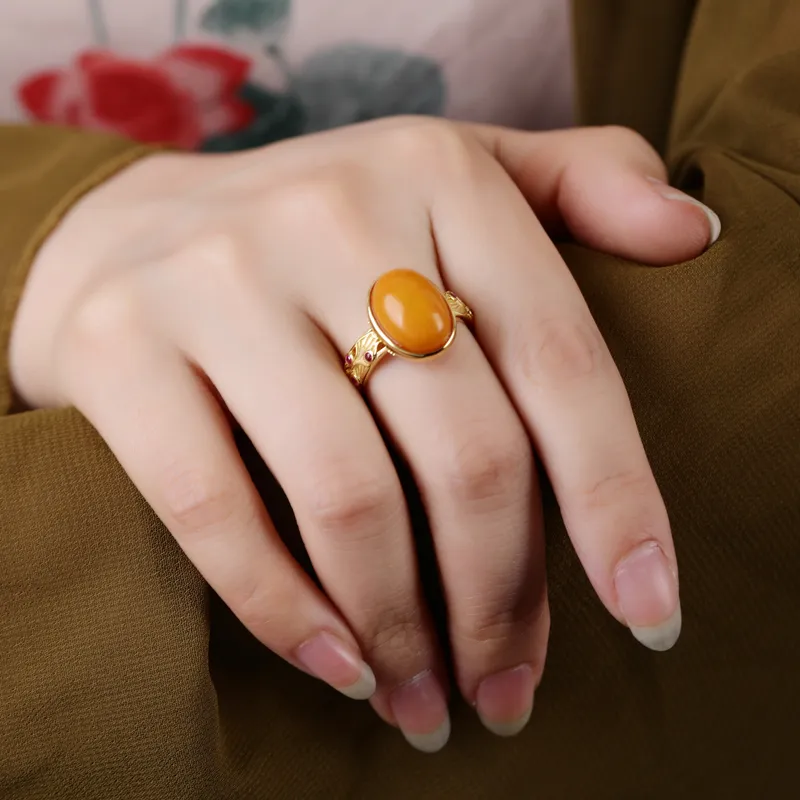 Heng Tai Jewelry S925 Silver Beeswax Rings Women's-1