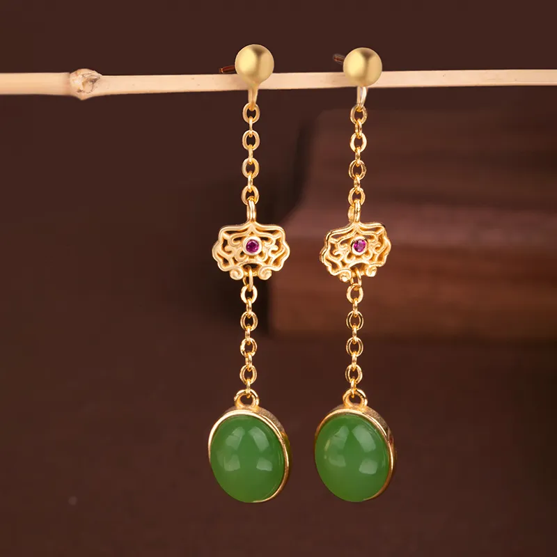 HENGTAIZHUBAO Earrings Jasper Women's-3