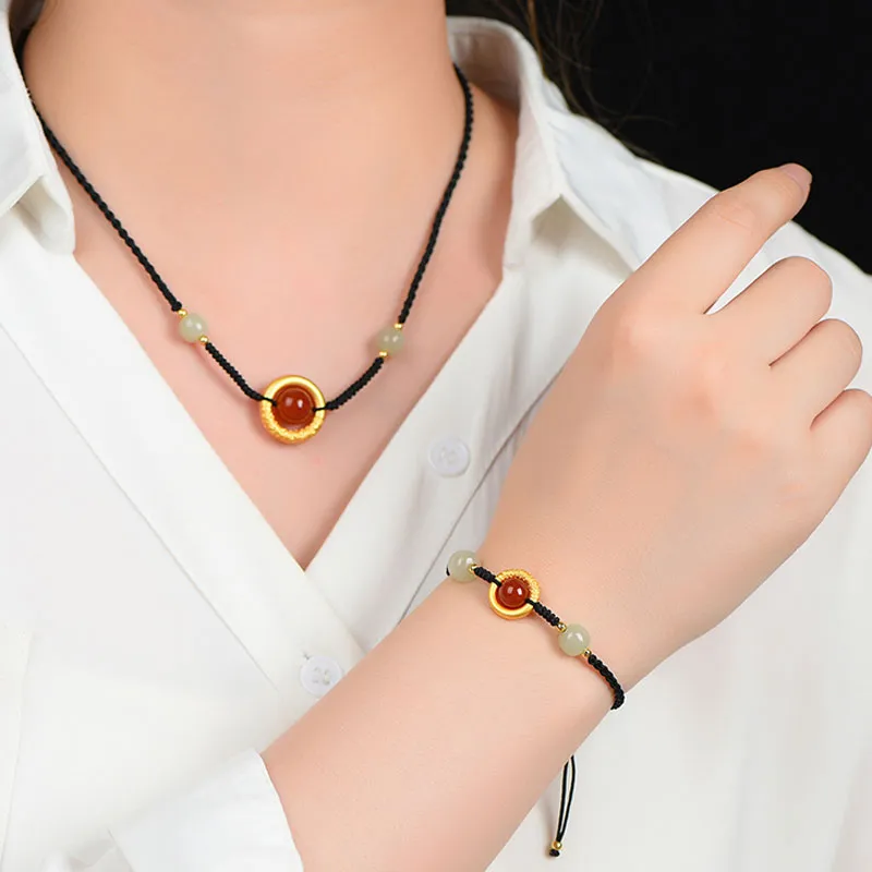Heng Tai Jewelry Agate Jade Bracelet/Anklet Unisex-6