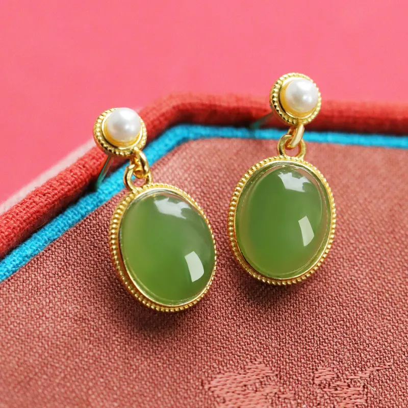 HENGTAIZHUBAO Earrings Jasper Women's-1