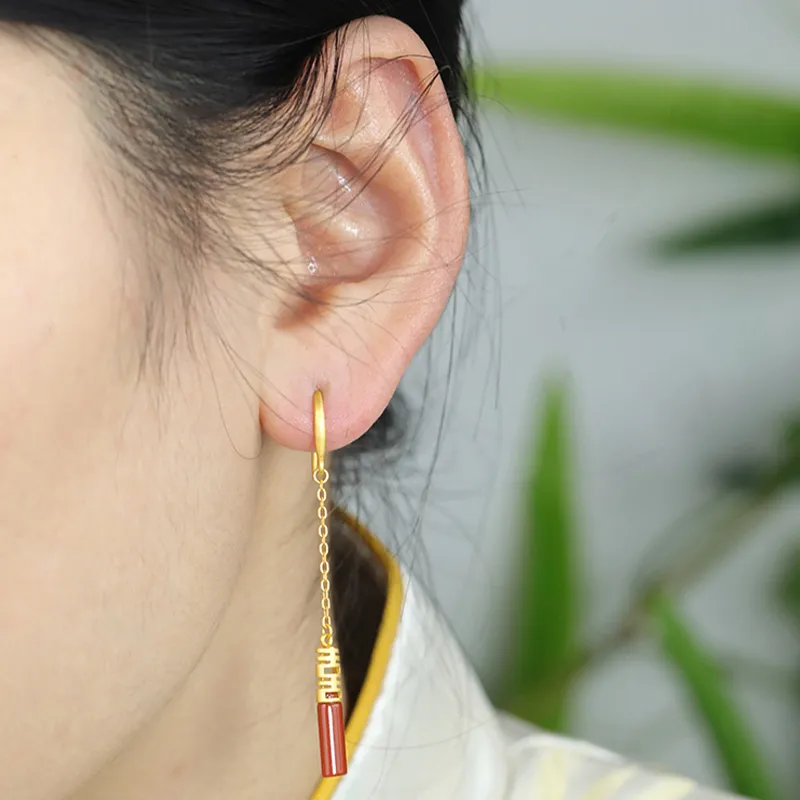 Heng Tai Jewelry Agate Earrings Women's-5