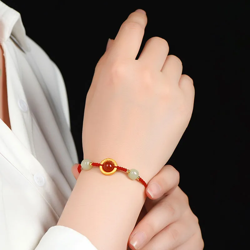 Heng Tai Jewelry Agate Jade Bracelet/Anklet Unisex-1