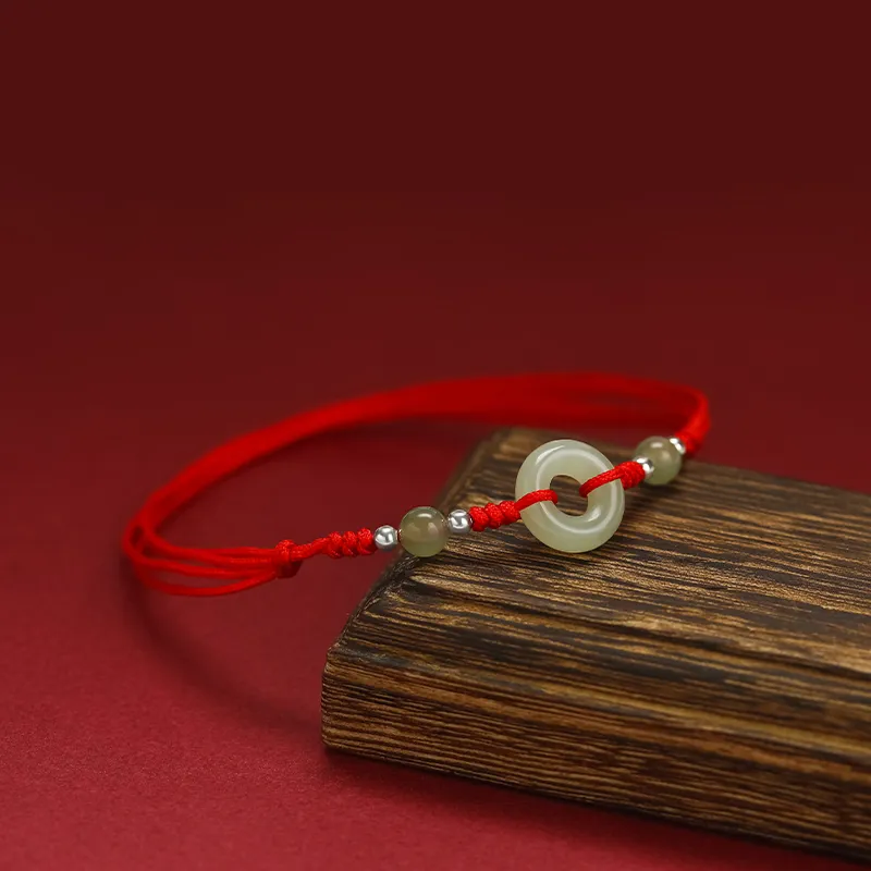 HENGTAIZHUBAO Anklets Pale Greenish White Jade Men's-3