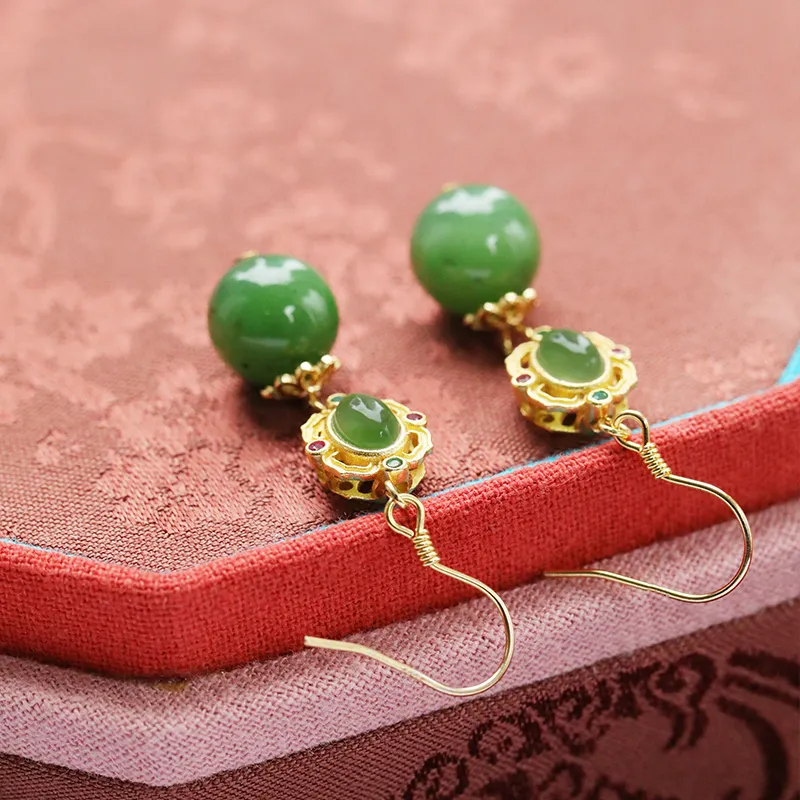 HENGTAIZHUBAO Earrings Jasper Women's-2