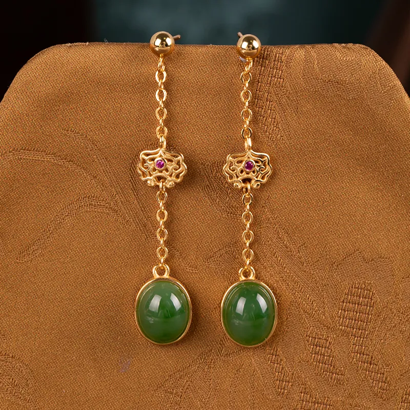 HENGTAIZHUBAO Earrings Jasper Women's-1