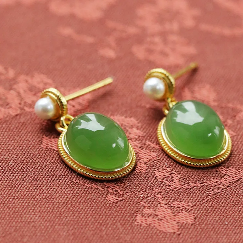 HENGTAIZHUBAO Earrings Jasper Women's-3