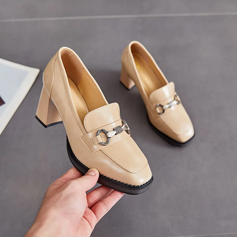 POOQ Chunky Heel High Heels 7.5CM Women's-14