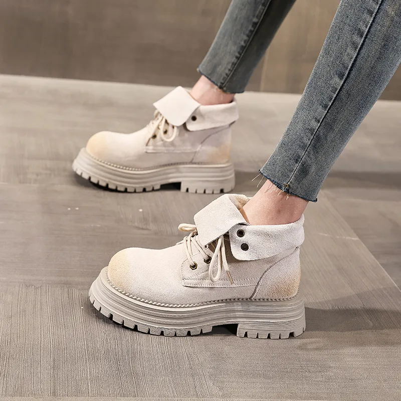 POOQ Short Martin Boot 5CM Women's-3