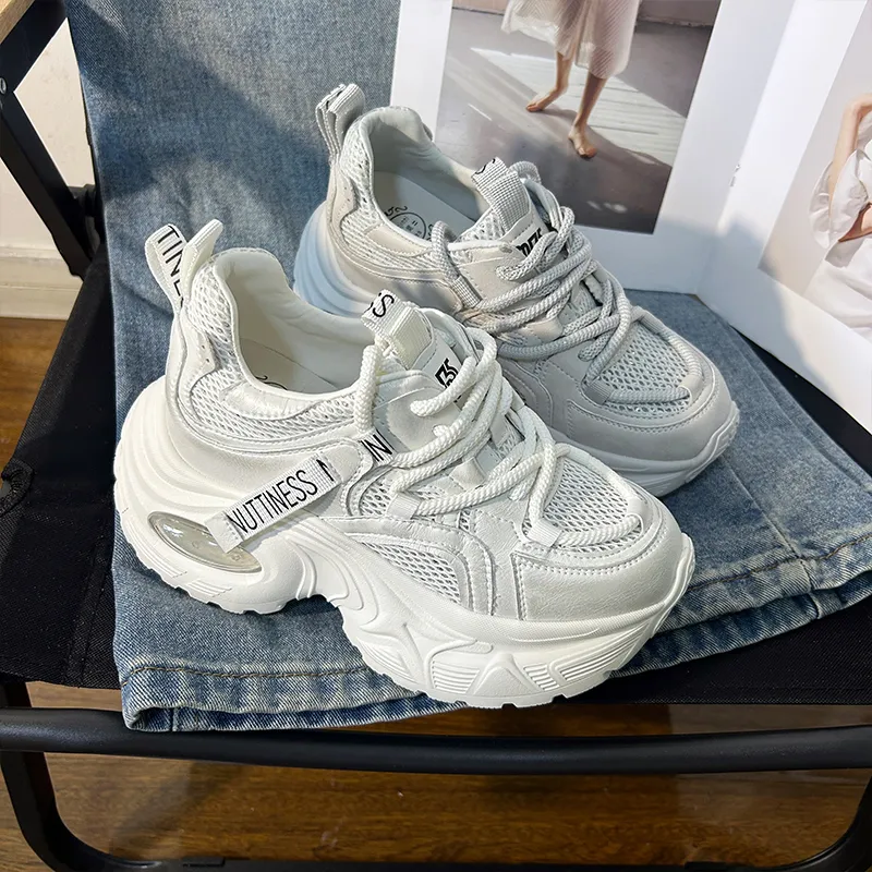 POOQ Breathable Height Increase Low Top Chunky Sneakers Women's-2