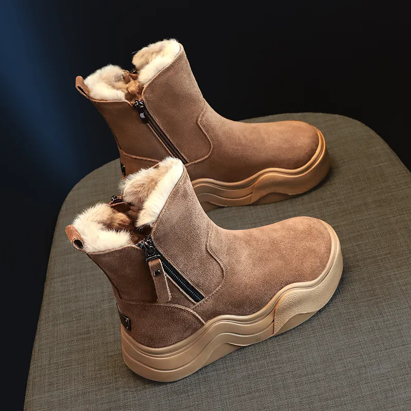 POOQ Warm Slip-Resistant Short Snow Boots Women's-4