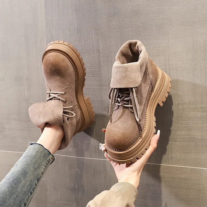 POOQ Short Martin Boot 5CM Women's-10