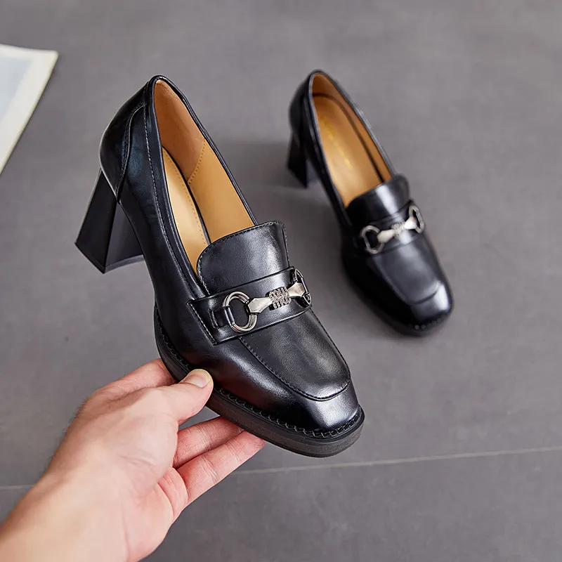 POOQ Chunky Heel High Heels 7.5CM Women's-4
