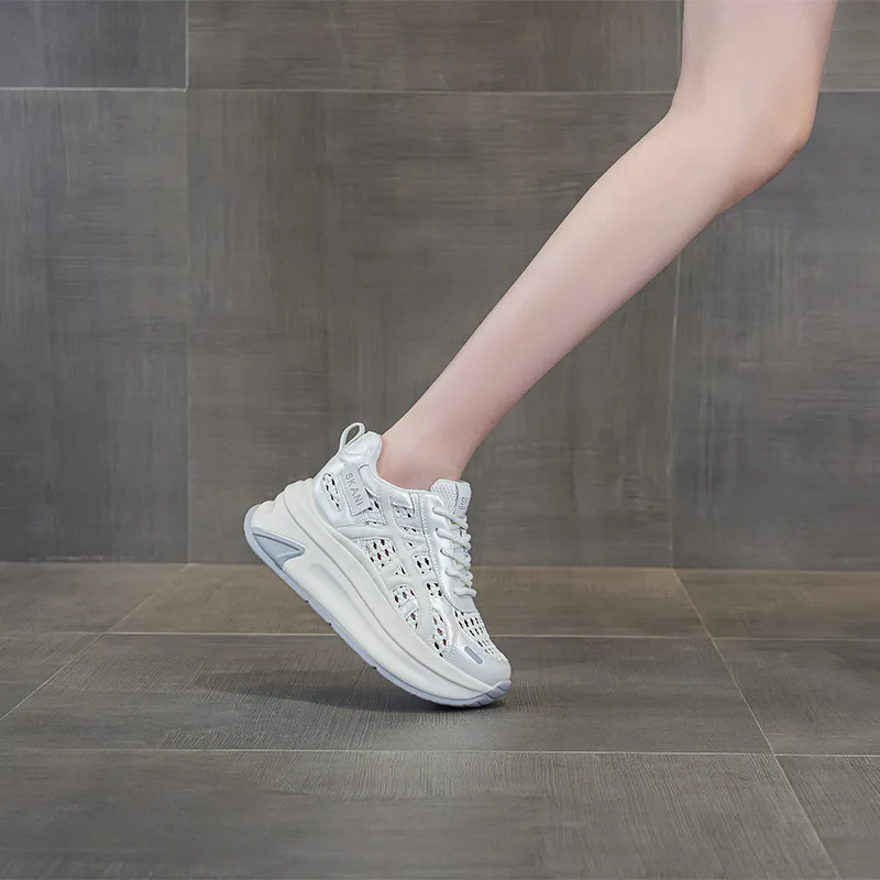 POOQ Breathable Height Increase Low Top Casual Shoes Women's-3
