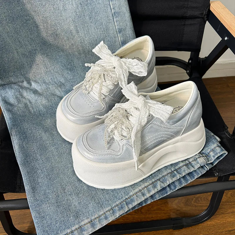POOQ Height Increasing Low Top Casual Shoes Women's-11