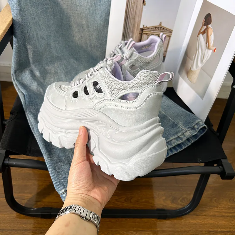 POOQ High Top Chunky Sneakers Women's-9