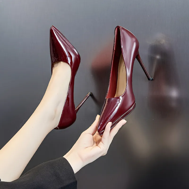 POOQ Slim Heel High Heels 10CM Women's-15