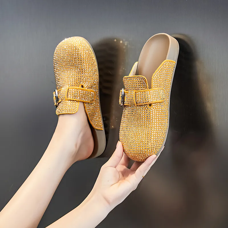 POOQ Rubber Sole Abrasion Resistant Wrap toe Slippers Women's-6