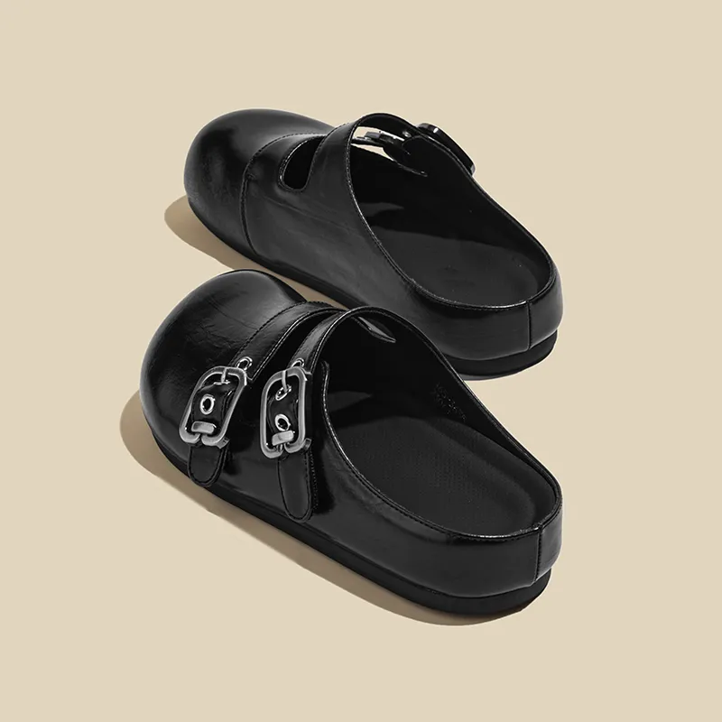 POOQ Rubber Sole Abrasion Resistant Closed Toe Slippers Women's-2