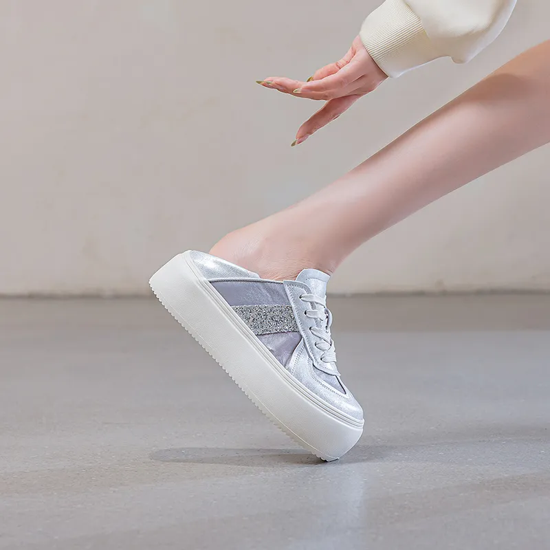POOQ Height Increasing Low Top Skateboard Shoes Women's-8