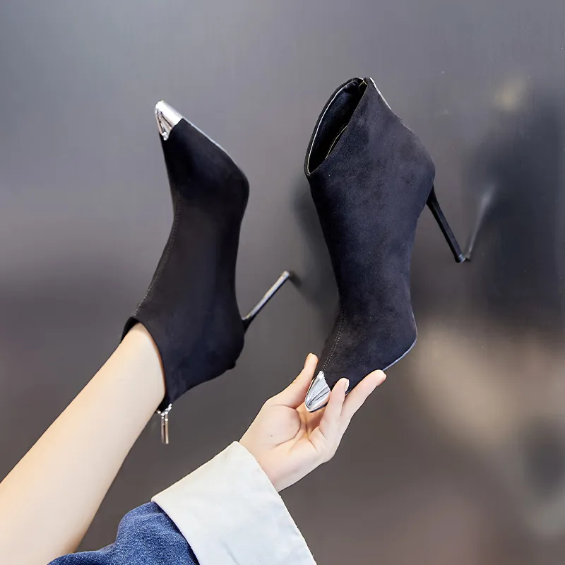 POOQ Ankle Boots Women's Black/Burgundy-7