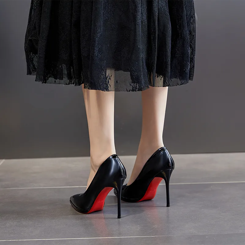 POOQ Slim Heel High Heels 10CM Women's-5