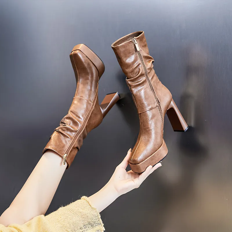 POOQ Ankle Boots 10.5CM Women's-14