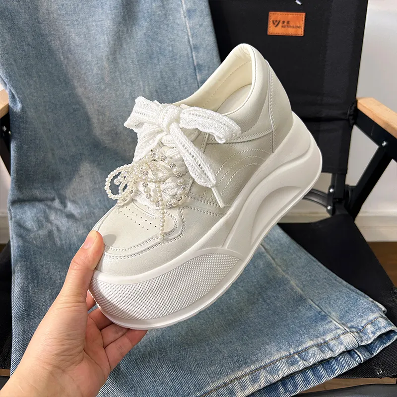 POOQ Height Increasing Low Top Casual Shoes Women's-1