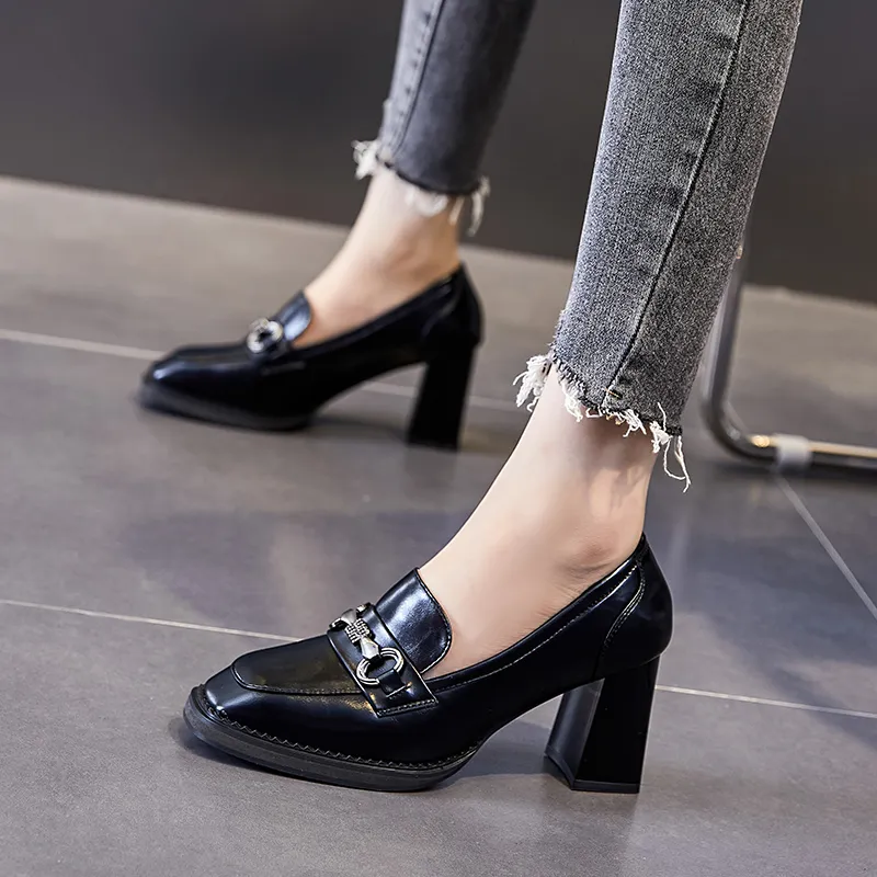 POOQ Chunky Heel High Heels 7.5CM Women's-3