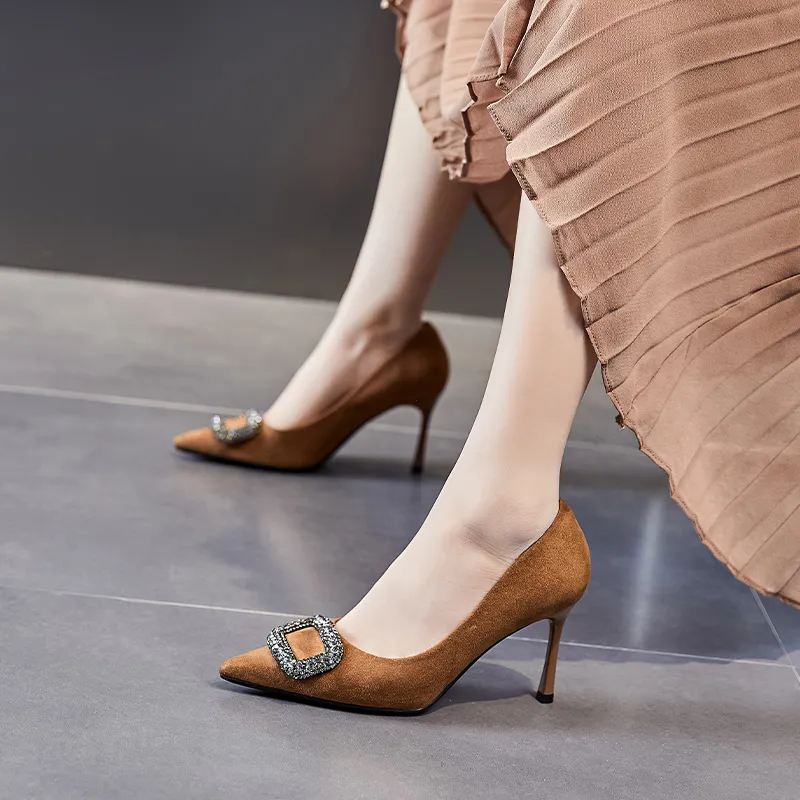 POOQ Slim Heel High Heels 8CM Women's-10