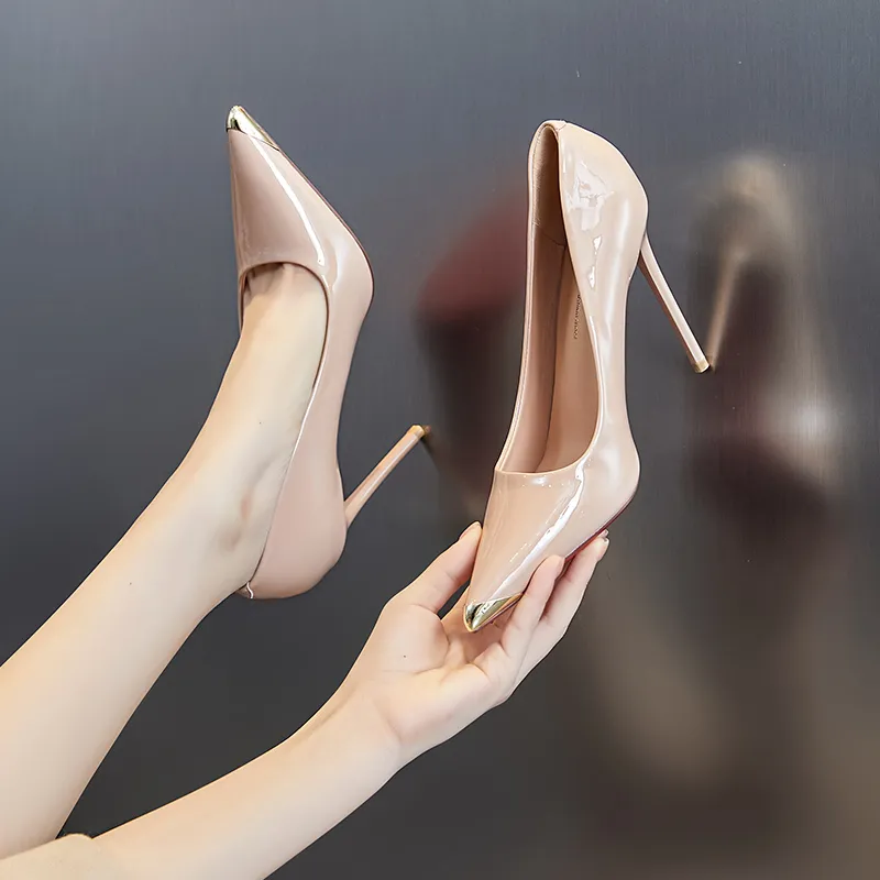 POOQ Slim Heel High Heels 10CM Women's-15