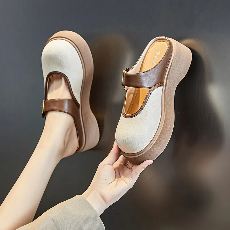 POOQ Rubber Sole Slip Resistant Wrap toe Slippers Women's-2