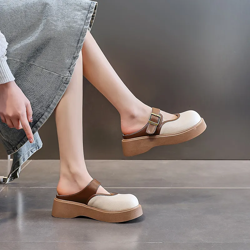 POOQ Rubber Sole Slip Resistant Wrap toe Slippers Women's-3