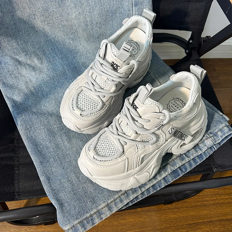 POOQ Breathable Height Increase Low Top Chunky Sneakers Women's-7