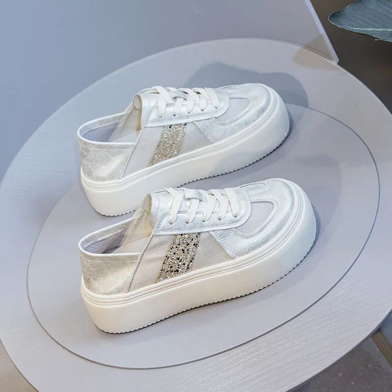 POOQ Height Increasing Low Top Skateboard Shoes Women's-6