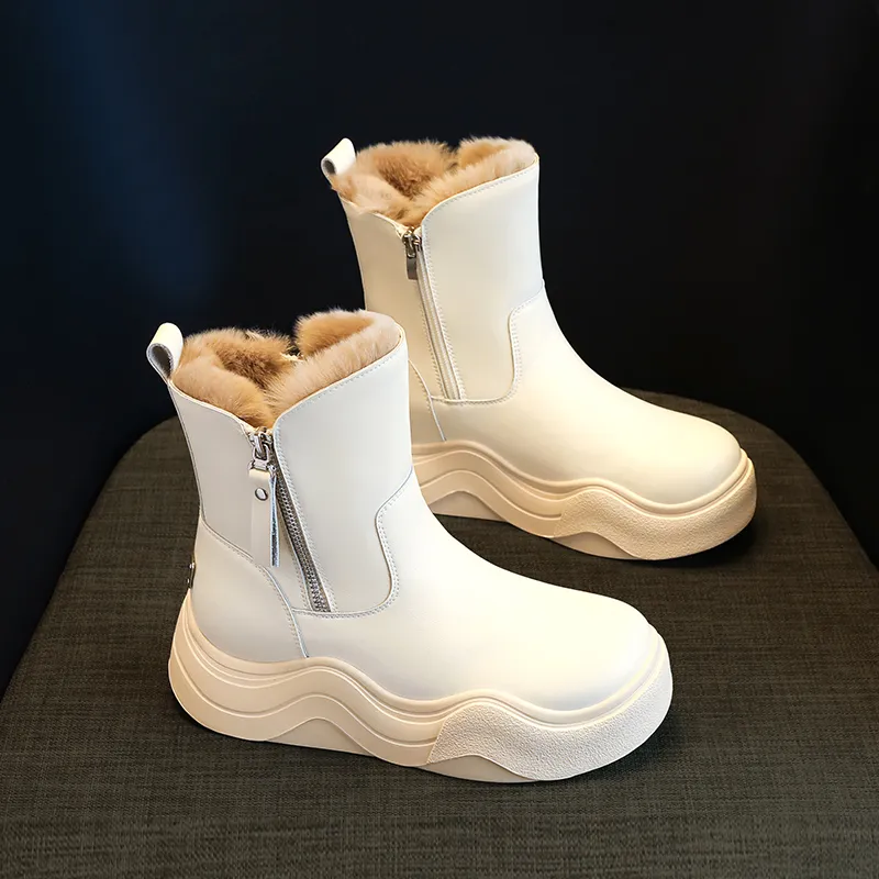 POOQ Short Mid-Calf Snow Boots 4cm Women's-5